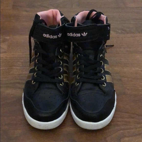 adidas black high top sneakers